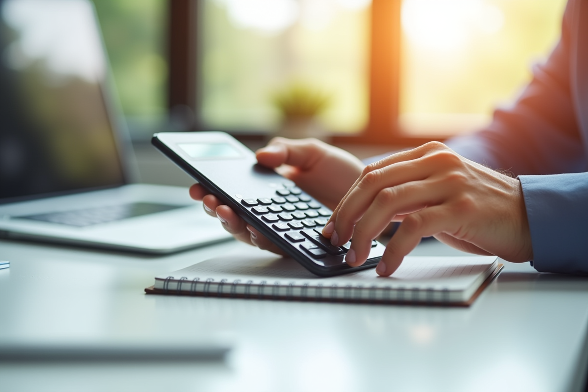 Main utilisant une calculatrice pour convertir 100 miles en kilomètres