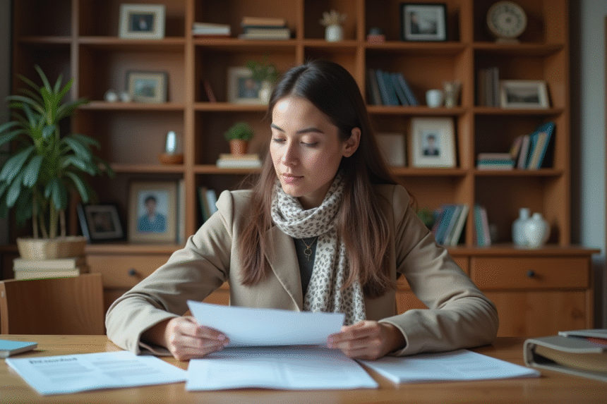 Jeune femme réfléchissant à ses prêts étudiants à la maison