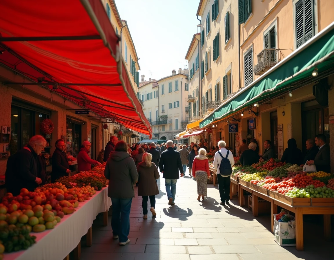 Marché provençal animé à Marseille avec habitants de tous âges illustrant la croissance démographique des grandes métropoles françaises
