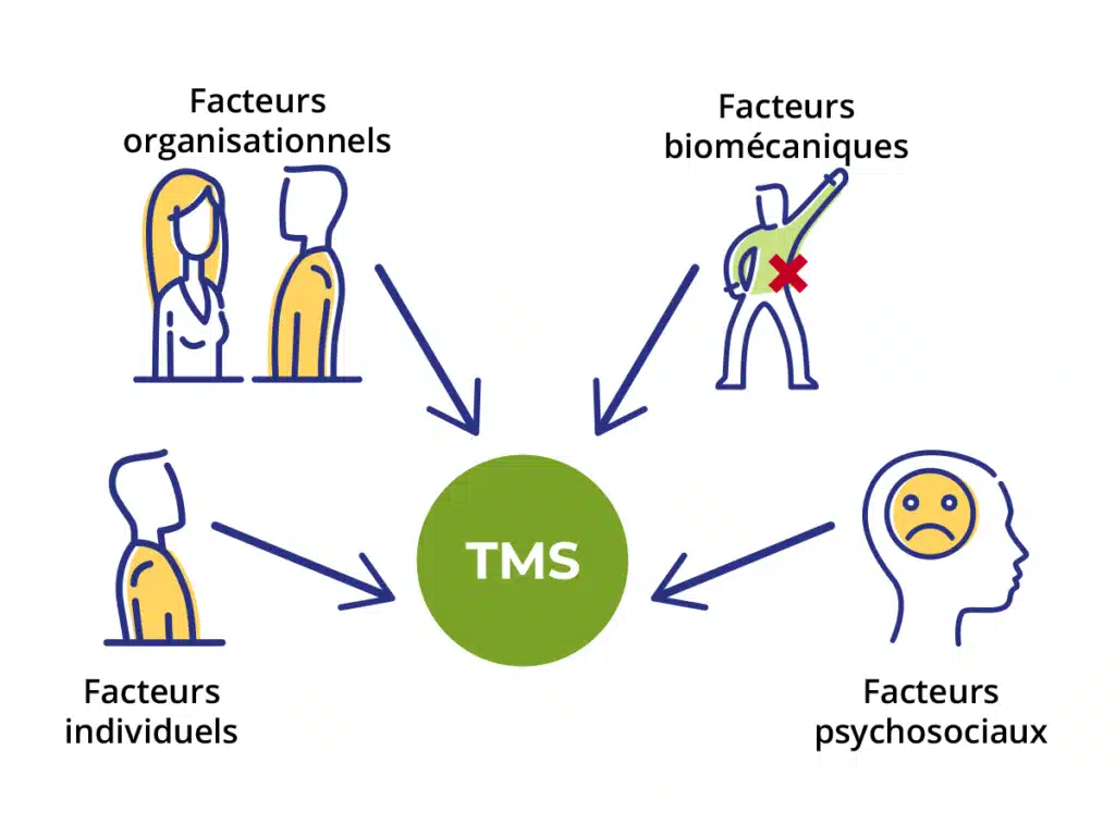 Quels sont les 6 endroits du corps à être le plus touchés par les TMS ?